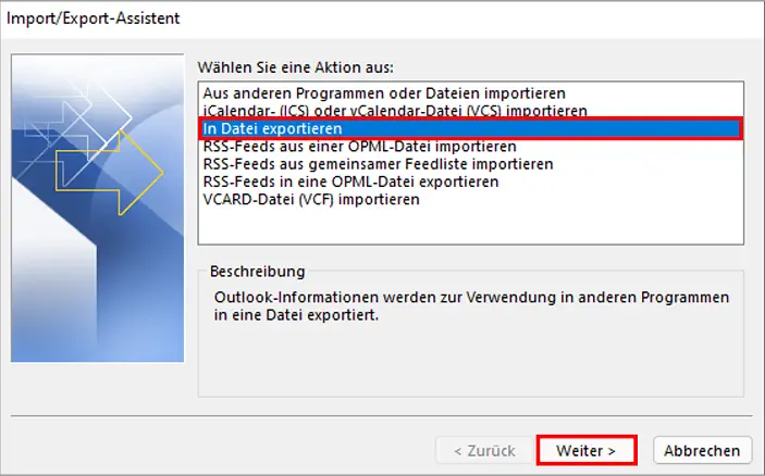 Outlook umziehen auf einen neuen Computer