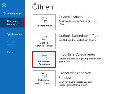 Outlook umziehen auf einen neuen Computer