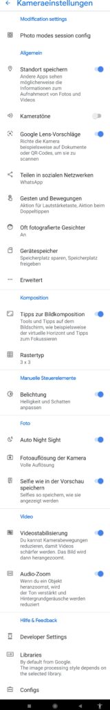 Smartphone Kamera Einstellungen