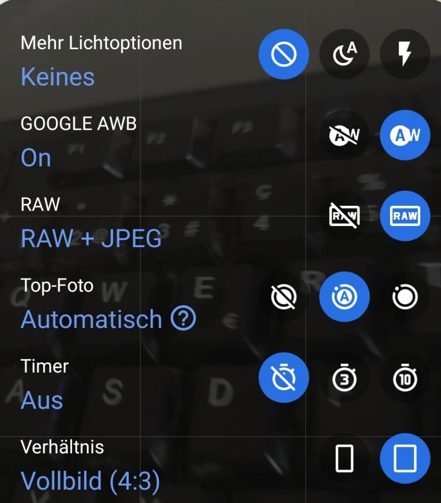 Smartphone Kamera Einstellungen