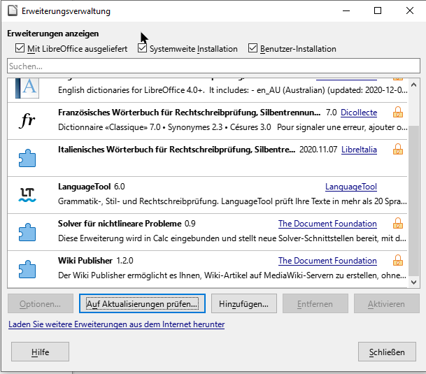 Orthografie LanguageTools