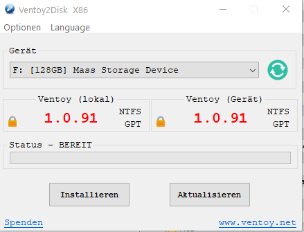 Ventoy - Bootfähigen USB Sticks erstellen