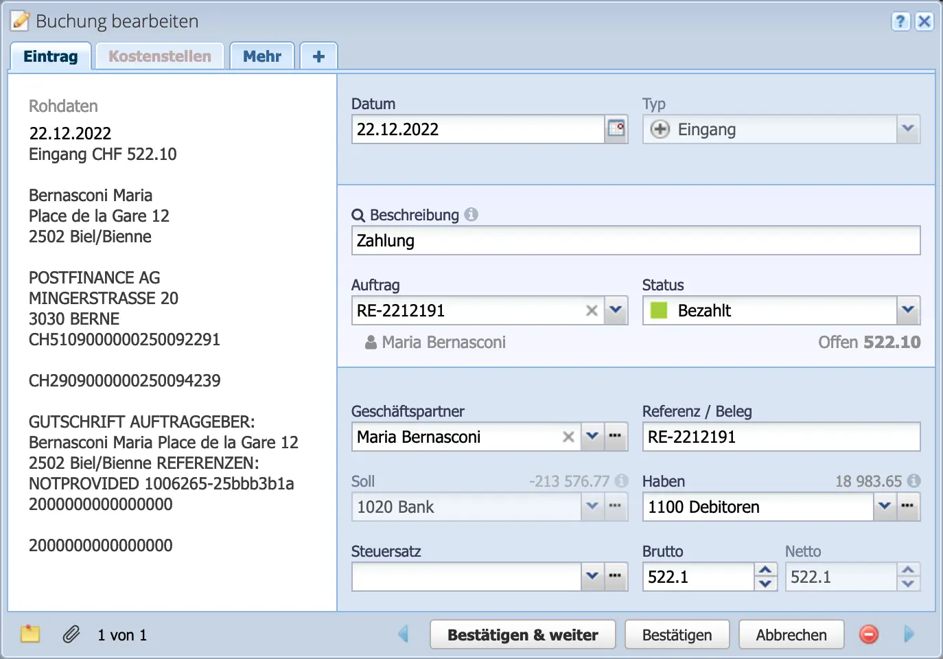 CashCtrl Gratis Buchhaltung