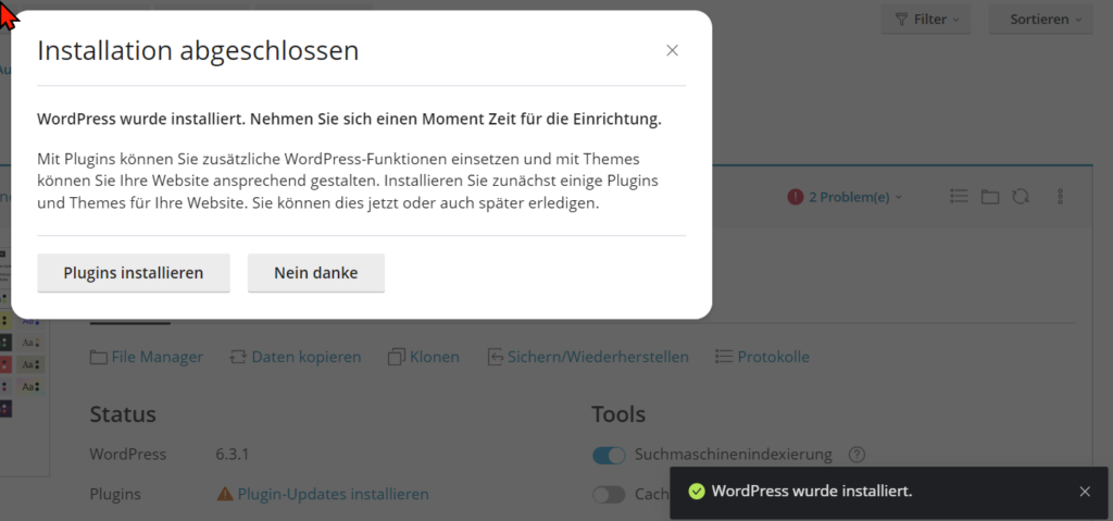 Wordpress installieren - Schritt für Schritt