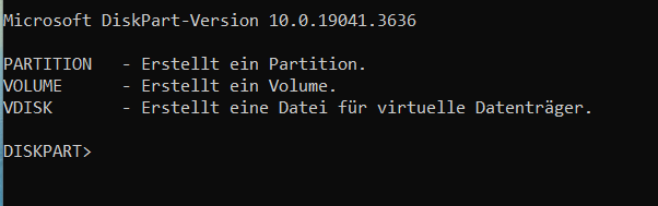 Diskpart - Partionieren unter Windows